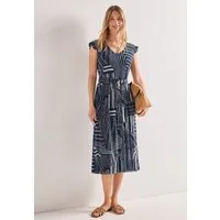 STREET ONE Midikleid Midikleid aus Mesh mit Print