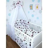 Primawela Babybettwäsche Baby Bettset - 6 teiliges Set mit Chiffon Himmel Bettwäsche Nestchen