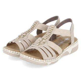 Rieker Sandalen - Gr. 36 - Beige - Synthetik