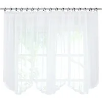 Joyswahl Scheibengardine Bogenstore (1 St), Kräuselband, transparent, Voile mit Satinband