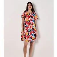 Apricot Minikleid Colour Block Leaf Cocoon Minikleid mit Multicolor