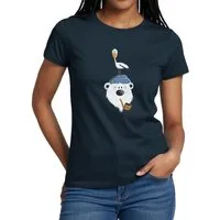 Spreadshirt T-Shirt Bär Mit Möwe Nordsee Frauen T-Shirt (1-tlg)