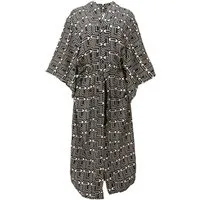 Guru-Shop Midikleid Langes Boho Sommerkleid mit African Print,.. alternative Bekleidung