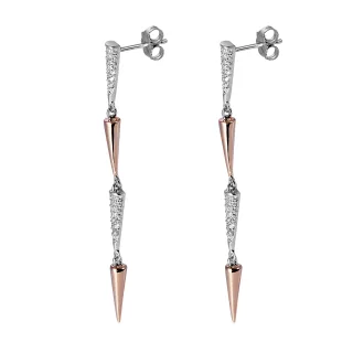 Orphelia 'Aada' Tropfenohrringe aus 925er Sterlingsilber für Damen - Silber/Rosé ZO-7433