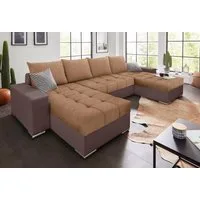COLLECTION AB Wohnlandschaft Josy XL U-Form, Breite: 313 cm, Liegefl. 137x266 cm, Bettfunktion, Bettkasten & 2 Zierkissen, Federkern
