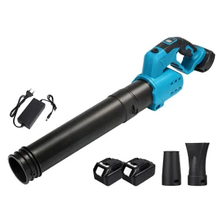 2000W High Power Brushless Electric Air Blower Cordless Ventilator Fan Leaf Snow Dust Power Tool With 2 Batteries