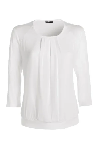 FRANK WALDER - Blusenshirt NOS im Materialmix ecru - Gr. - 50