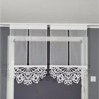 Gardinen by Justyna Scheibengardine 2er Grade Panel Kurz (2 St), Kräuselband, transparent, Voile, Fertiggardine, Paneele, Modern Styl