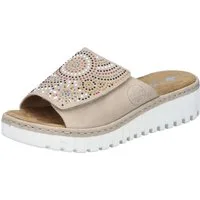 Rieker Pantolette Sommerschuh, Strandschuh, Hausschuh mit regulierbarem Klettverschluss
