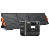 Fossibot Stromerzeuger F2400, 2400,00 in kW, Solargenerator mit 200W Solar Panel, Tragbare Powerstation