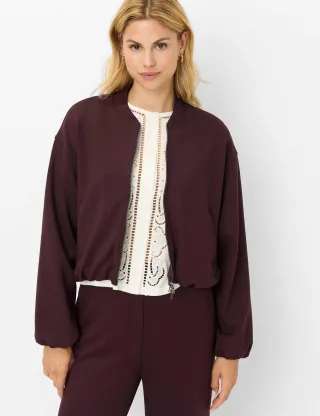Brax Damen Sweatjacke Style BECKY L blackberry violet, dunkles lila, Gr. 32