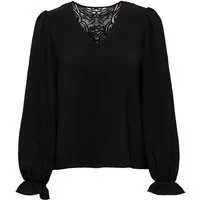 ONLY Spitzenbluse ONLMETTE L/S LACE TOP WVN Kunstfaser, regular fit