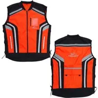 PROANTI Motorradweste hochwertige Motorrad Warnweste Neon Orange Biker Sicherheitsweste