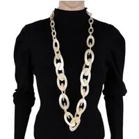 MIRROSI Lange Kette Damen Statement Halskette HARZ ca.95cm lang (perfekt für Pullover, Bluse, Shirt), Bunte Halskette