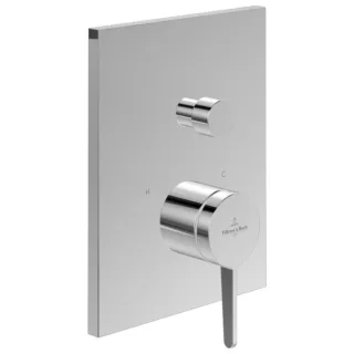 Villeroy und Boch Conum Fertigmontageset TVT12700100061 Unterputz-Einhebel-Wannenarmatur, mit Umsteller, Wandmontage, chrom