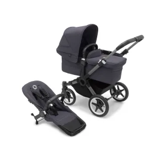 Bugaboo Donkey 5 Mono Complete Graphite/Stormy Blue Kinderwagen-Set mit Liegewanne und Sitz