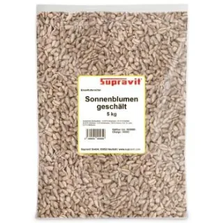 Supravit Sonnenblumenkerne geschält - Ganzjahresfutter für Wildvögel 5 kg
