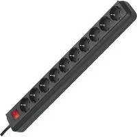Eco-Line Steckdosenleiste 10-fach schwarz, 3 Meter