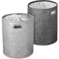BRINKMANN & BERGER Wäschekorb Premium Wäschekorb Filz 2er Set - Aufbewahrungskorb Kinderzimmer (Set, Wäschekorb 2er Set), Reinigung mit feuchtem Tuch