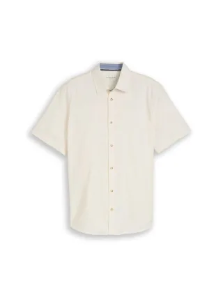Tom Tailor - Regular Fit Kurzarmhemd gardenia white - Gr. - XXXL