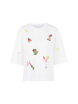Marc Cain Sports - Shirt mit 3/4-Ärmeln und Patches white - Gr. - 38