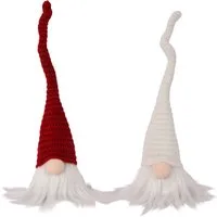 Trend Line Weihnachtsfigur Dekofigur Zwerg 27 x 7 cm rot weiß 2-fach sortiert