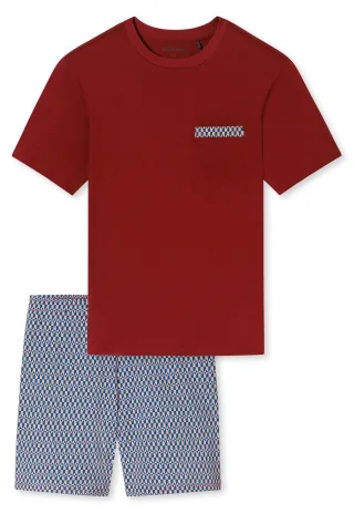 SCHIESSER - Schlafanzug kurz rot - Gr. - 50
