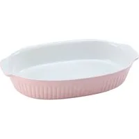 CreaTable Auflaufform Pastell Kitchen, Steinzeug, (1-St), klassisches Streifenrelief, umlaufender Kantenschutz, Pastellfarben