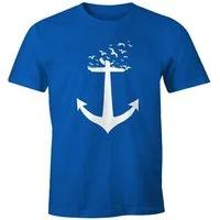 MoonWorks Print-Shirt Herren T-Shirt Anker Vögel Birds II Shirt mit Print