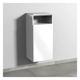 Sanipa 3way Mittelschrank mit 1 Tür und 1 offenem Fach, Weiß-Glanz, SF13578 SF13578