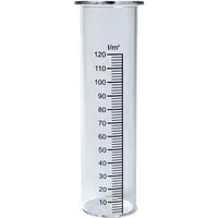 Dragimex REGENMESSER Niederschlagsmesser aus Glas Ca 15 cm hoch. Skala 120 l/m² Regenmesser