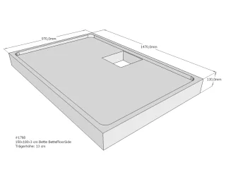 Neuesbad Wannenträger für Bette Floor Side 1500x1000 SD21072