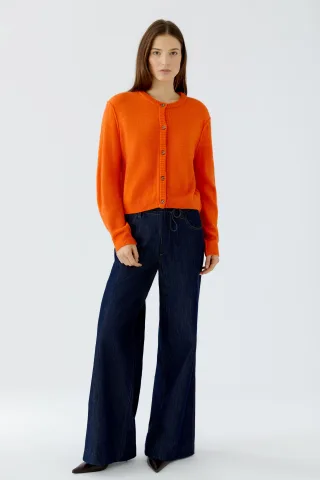 Oui - ILAYA Strickjacke orangeade - Gr. - 36