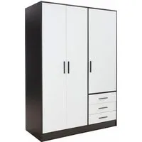FORTE Kleiderschrank Jupiter, Made in Europe, mit Schubladen (Maße (B/H/T) ca : 145/200/60 cm) Stauraum, 2 Breiten, 4 Farben, Schubladen, variable Einlegeböden