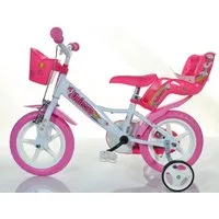 Dino Bikes Kinderfahrrad 12" Unicorn Einhorn stabiler Stahl-Rahmen, Stützräder, kindgerecht, 1 Gang, mit Stützrädern, Korb und Puppensitz