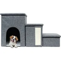 Intirilife Haustiertreppe (1-St., 1x Haustiertreppe), Faltbare Hundetreppe 3 Stufen Haustiertreppe Katzentreppe 72x32.5x43cm