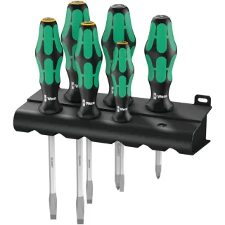 Wera 334/355 SK/6 Schraubendrehersatz Kraftform Plus Lasertip + Rack, 6-teilig - 05007681001