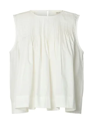 selected women - SLFSOPHIA SL PLEATED TOP B snow white - Gr. - 38