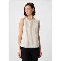 comma Blusentop Bluse Top aus Leinenmix mit Nadelstreifen