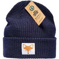 Baddery Beanie Organic Cotton Strickmütze: "Fuchs" (Patch) - Bio Baumwolle, hochwertiger Strick, 100% Bio-Baumwolle, Patch-Motiv, One Size