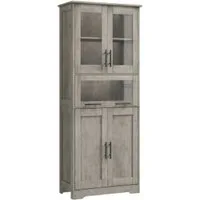GarveeMore Küchenbuffet mit 5 Türen & 2 verstellbaren Regalen,60x30x170cm Mehrzweckschrank,Küchenschränke,für Küche und Wohnzimmer