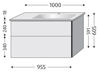 Sanipa WTU mit Auszügen für Becken rechts BS33667