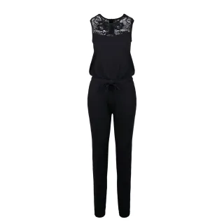 Urban Classics - Jumpsuit Spitzendetail für Damen (Schwarz)