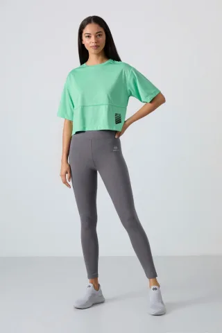Hochtaillierte Leggings aus Baumwolle und Elasthan