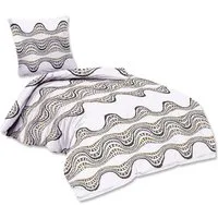 EXKLUSIV HEIMTEXTIL Bettwäsche Bettwäsche Baumwolle MARIE 2 teilig Reißverschluss, Baumwolle, 2 teilig, Wellendesign