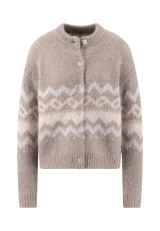 FYNCH-HATTON - CARDIGAN NORWAY HAIRY YARN *RWS urban taupe - Gr. - XS