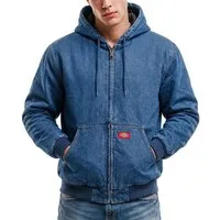 Dickies Bomberjacke Jacke Dickies Hilham Lined Denim Hooded Bomber Leicht gefüttert
