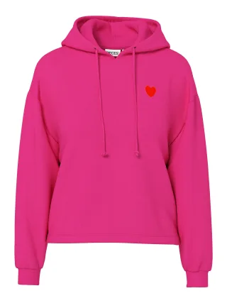 PIECES - PCCHILLI LS EMB JRS HOODIE BC Fuchsia Purple - Gr. - M