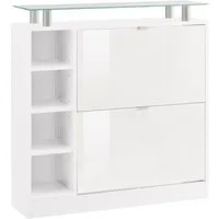 borchardt Möbel Schuhschrank Dolly, Schuhregal, Schuhkipper mit Glasablage und Metallgriffen Breite 89 cm