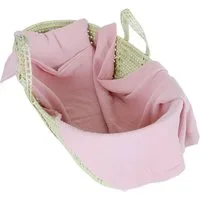 Babydecke BabyLux Musselin Decke 75x100cm +Kissen für Kinderwagen Wiege Babybett, BabyLux, KM1 - Rosa